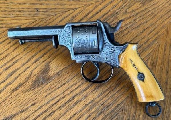 UNKNOWN .22 Rare Antique Engraved Ivory Stocked Tranter Revolver