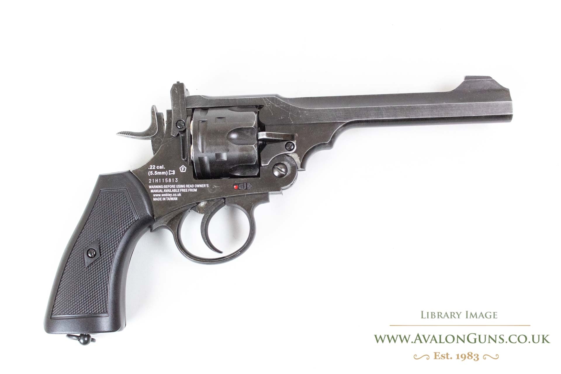 WEBLEY .177 MKVI 455 SERVICE REVOLVER BATTLEFIELD FINISH 6 